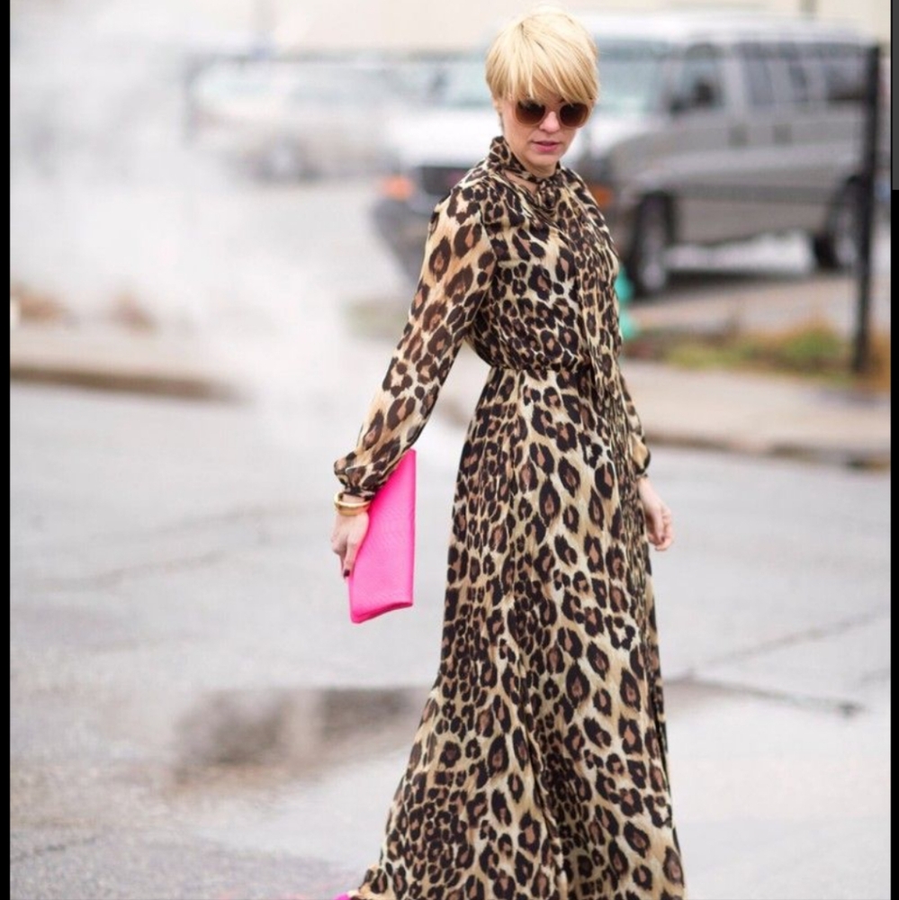 Dress size xs- veil type material- color-animal print-Banana Republic